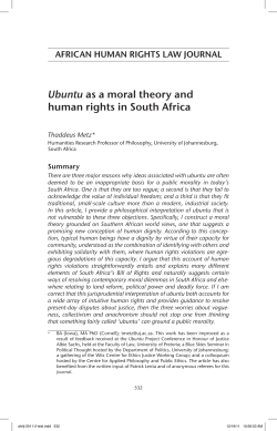 Ubuntu as a moral theory and human rights in South Africa