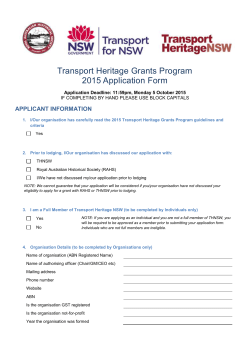 applicant information - the Royal Australian Historical Society