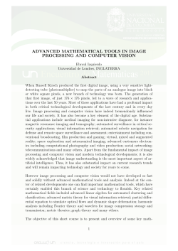 advanced mathematical tools in image processing and computer