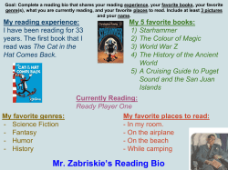 what you are currently reading, and your favorite