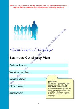 Business Continuity Plan Template 439kb