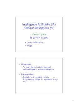 Intelligence Artificielle (IA) Artificial Intelligence (AI) - Diuf