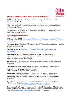 Exclusive Member Events from Children in Scotland Children in