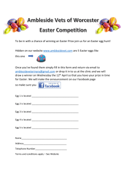 To be in with a chance of winning an Easter Prize join us for an