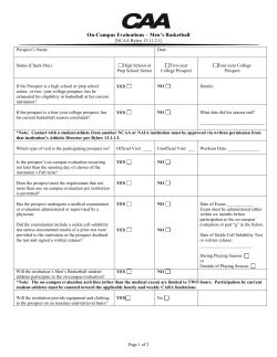 On-Campus Evaluations &ndash; Men`s Basketball