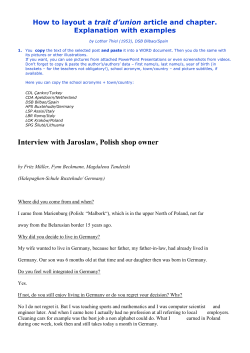 How to layout a trait d`union article and chapter