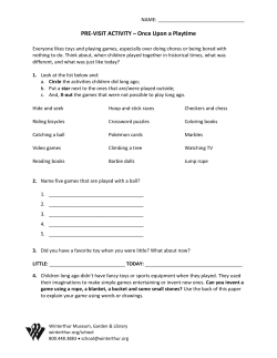 PRE-VISIT ACTIVITY &ndash; Once Upon a Playtime