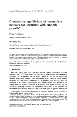 Competitive equilibrium of incomplete markets for