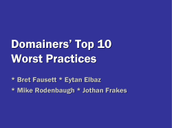 Domainers` Top 10 Worst Practices