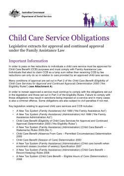 Family Assistance Act - Department of Social Services