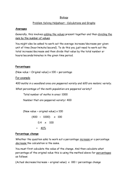 Biology Problem Solving Helpsheet : Calculations and Graphs