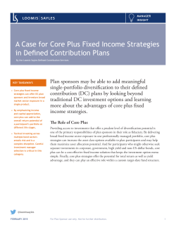 A Case for Core Plus Fixed Income Strategies in Defined