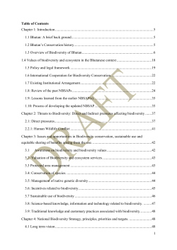 NBSAP Draft - Ministry Of Agriculture And Forests