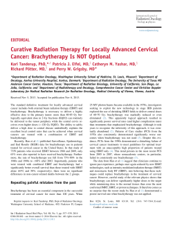 Curative Radiation Therapy for Locally Advanced Cervical