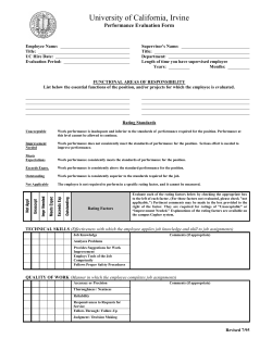 Performance Evaluation Form