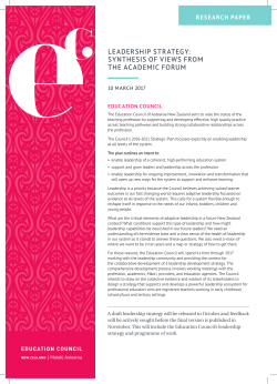 leadership strategy: synthesis of views from the