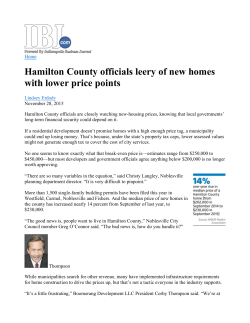 Hamilton County officials (are) leery of new homes with lower price