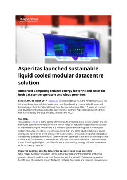 Asperitas launched sustainable liquid cooled modular datacentre