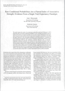Raw Conditional Probabilities Are a Flawed Index of Associative