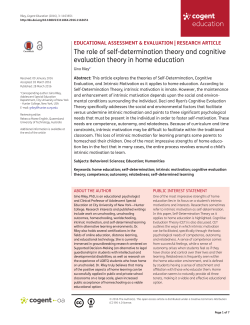 The role of self-determination theory and cognitive
