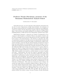 Professor Nicolae Dinculeanu, promoter of the Romanian