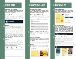 A. FIND A BOOK B. WHAT`S AVAILABLE? C. DOWNLOAD IT!