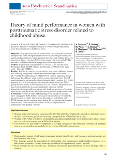 Theory of mind performance in women with posttraumatic stress