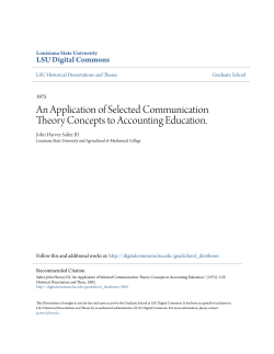 An Application of Selected Communication Theory Concepts to