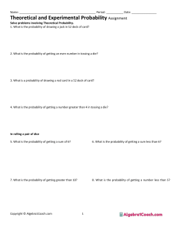 Theoretical and Experimental Probability