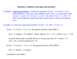 Boundary conditions and eigenvalue problem