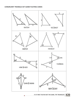 Congruent Triangle Set Game Playing Cards
