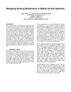 Mitigating Routing Misbehavior in Mobile Ad Hoc Networks
