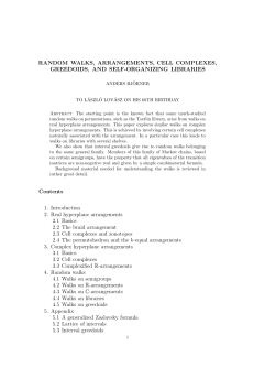 RANDOM WALKS, ARRANGEMENTS, CELL COMPLEXES