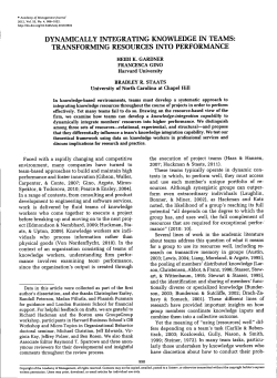 dynamically integrating knowledge in teams