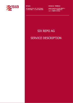 SIX REPO AG SERVICE DESCRIPTION