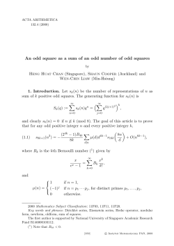 A squares as a sum of odd number of odd squares.