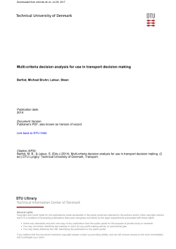 Multi-criteria decision analysis for use in transport