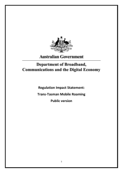 Trans-Tasman Mobile Roaming RIS - Regulation Impact Statement