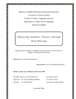 Improving Students` Fluency through Role