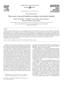 Rats assess costs and benefits according to an internal standard
