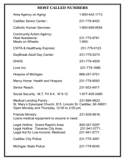 most called numbers - Wexford County Council on Aging