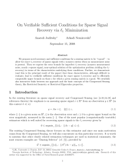 On Verifiable Sufficient Conditions for Sparse Signal Recovery via l1