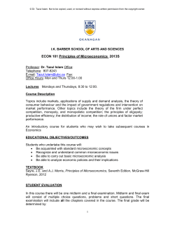 ECON 101 Principles of Microeconomics 2013S