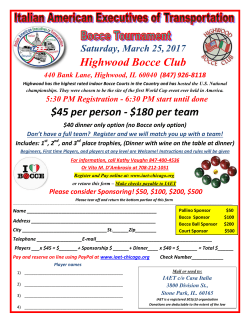 Highwood Bocce Club $45 per person
