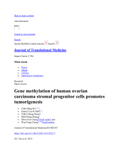 Gene methylation of human ovarian carcinoma stromal progenitor