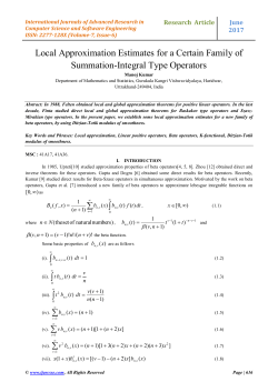 Local Approximation Estimates for a Certain Family of
