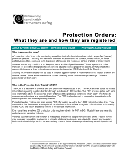Protection Orders - Ending Violence BC