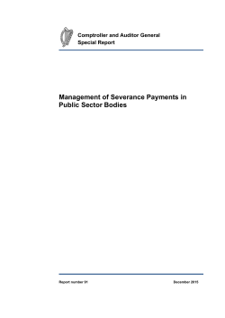 Management of Severance Payments in Public Sector Bodies