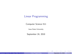 Linear Programming - Department of Computer Science