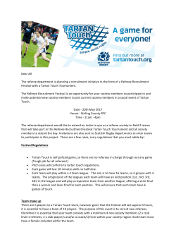 Tartan Touch Tournament May 29th